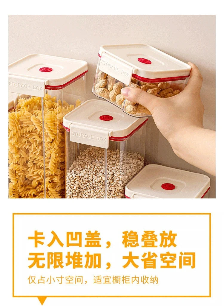 Vacuum sealed plastic transparent coffee bean moisture-proof and fresh-keeping box, kitchen storage tank, storage box