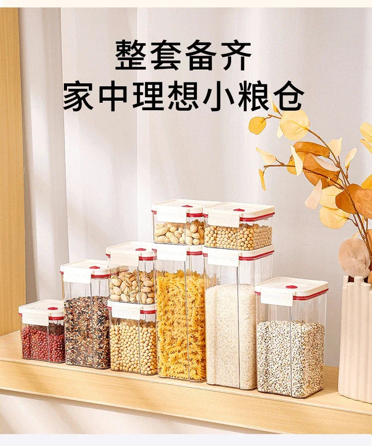 Vacuum sealed plastic transparent coffee bean moisture-proof and fresh-keeping box, kitchen storage tank, storage box
