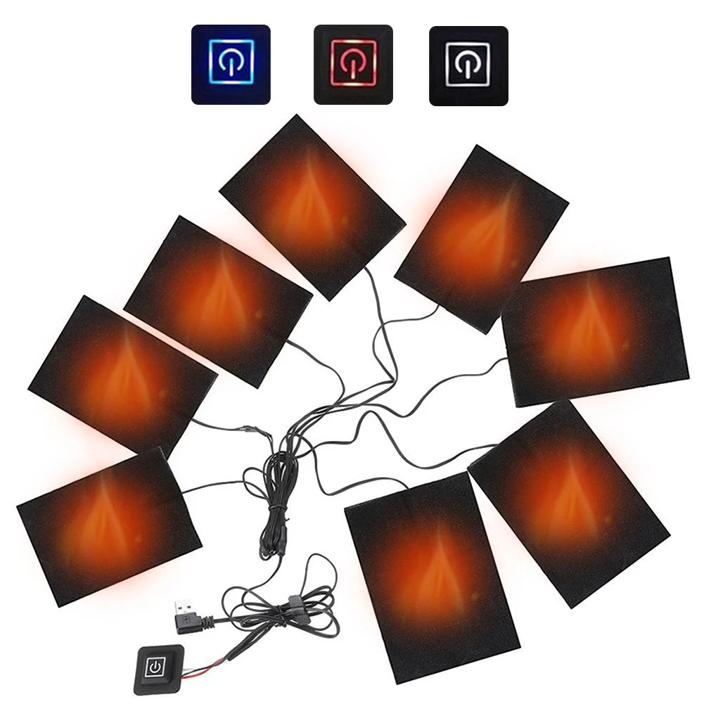 9 Areas Zone Heated Vest Waistcoat USB Electric Heating Jacket Men Women Sportswear Winter Heated Body Warmer for Outdoor 6XL