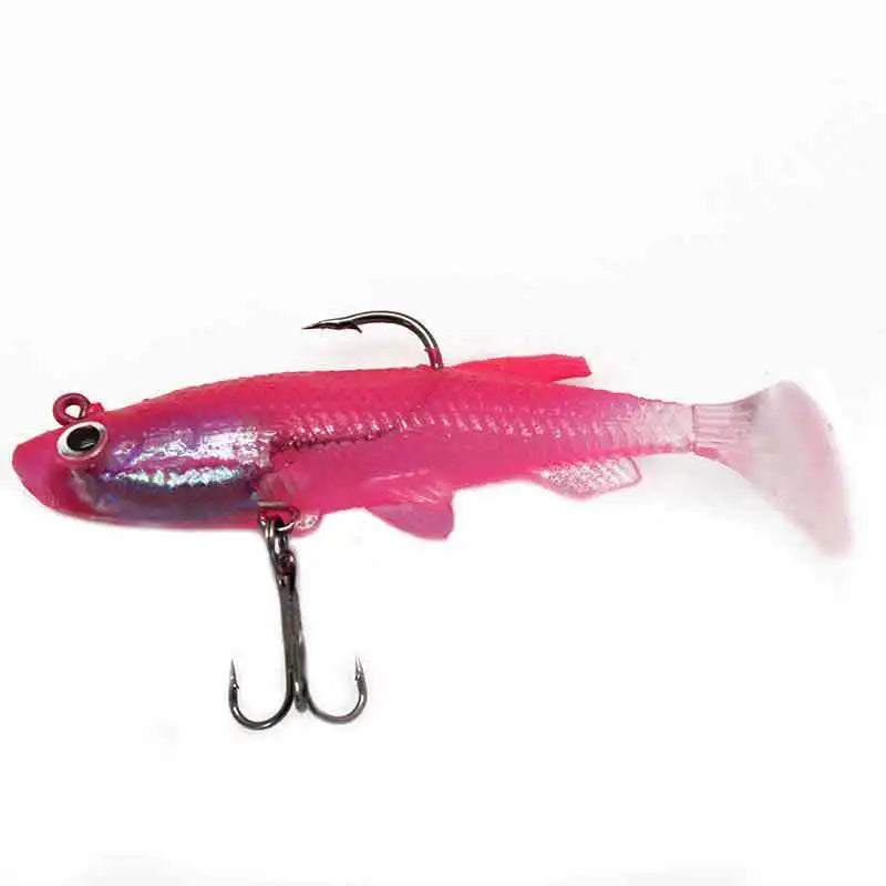 1PCS 8cm 12-14g Lead Head Soft Bait Sinking Wobblers Fish Lure Artificial Silicone Fish Bait Fishing Tackle For Pike Swimbait