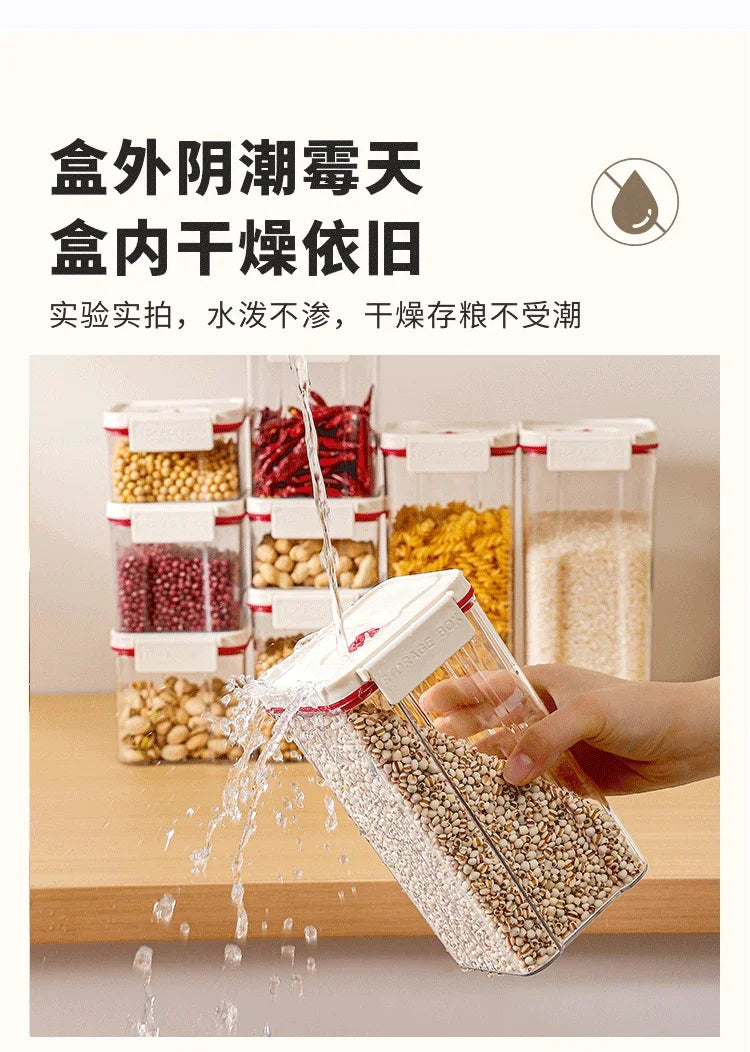 Vacuum sealed plastic transparent coffee bean moisture-proof and fresh-keeping box, kitchen storage tank, storage box