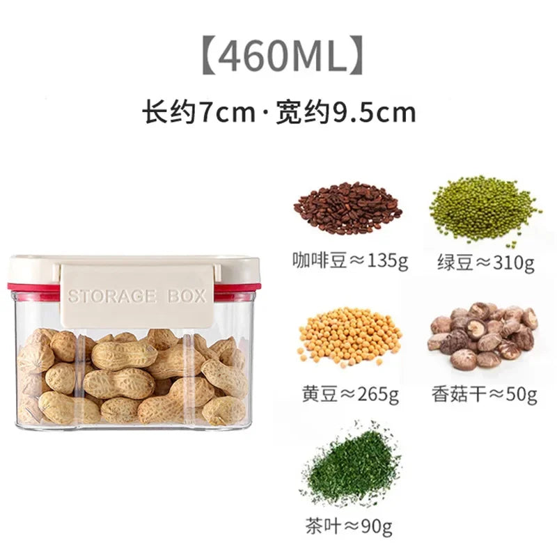 Vacuum sealed plastic transparent coffee bean moisture-proof and fresh-keeping box, kitchen storage tank, storage box