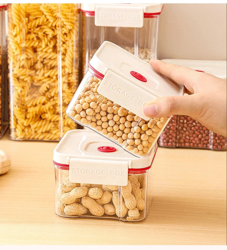 Vacuum sealed plastic transparent coffee bean moisture-proof and fresh-keeping box, kitchen storage tank, storage box