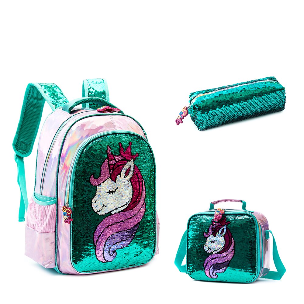 Einhorn-Pailletten-Schulrucksäcke für Mädchen