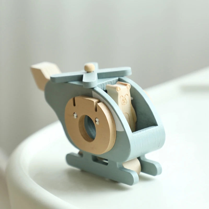 Montessori-Holzflugzeug – Natürliches Lernspielzeug und Dekoration | Holzspielzeug für Babys und Kleinkinder | Nachhaltiges Geschenk