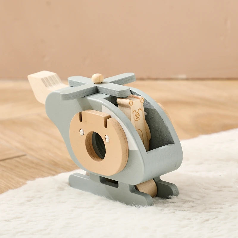 Montessori-Holzflugzeug – Natürliches Lernspielzeug und Dekoration | Holzspielzeug für Babys und Kleinkinder | Nachhaltiges Geschenk