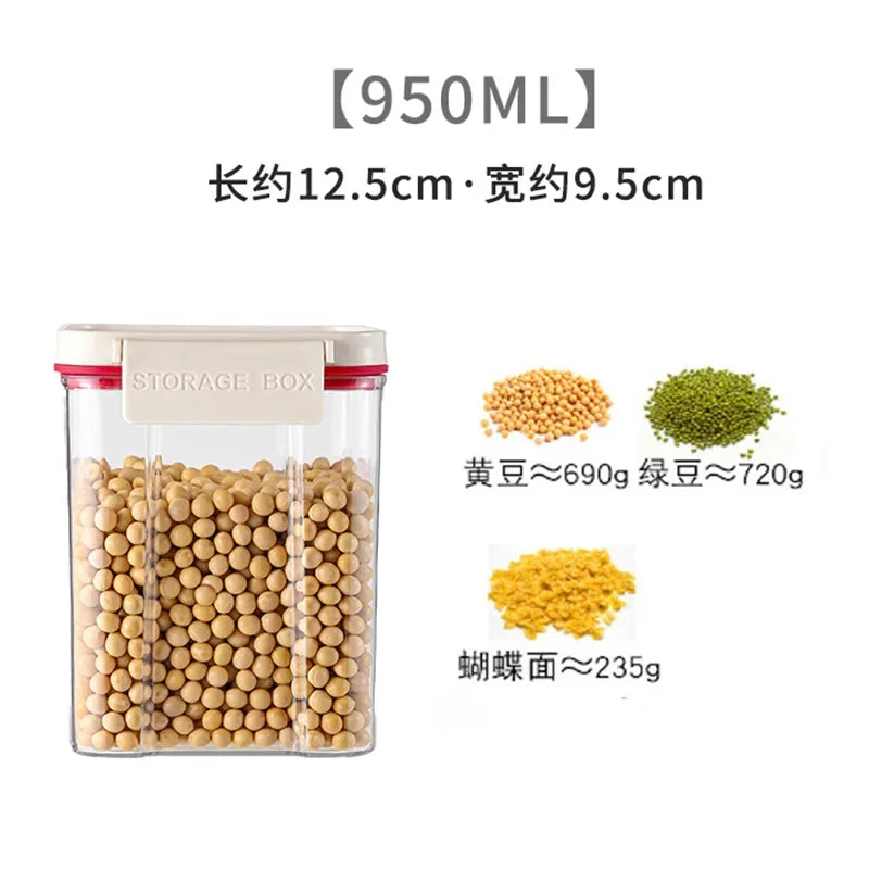 Vacuum sealed plastic transparent coffee bean moisture-proof and fresh-keeping box, kitchen storage tank, storage box