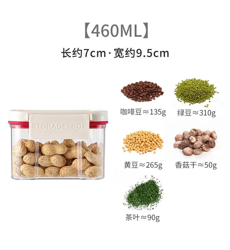 Vacuum sealed plastic transparent coffee bean moisture-proof and fresh-keeping box, kitchen storage tank, storage box