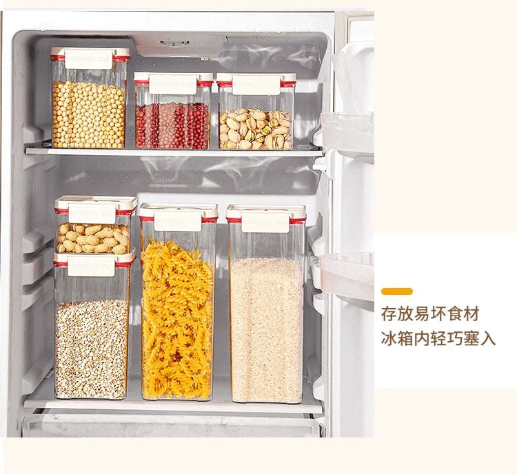 Vacuum sealed plastic transparent coffee bean moisture-proof and fresh-keeping box, kitchen storage tank, storage box