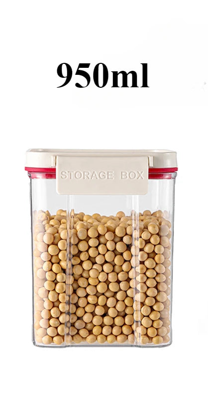Vacuum sealed plastic transparent coffee bean moisture-proof and fresh-keeping box, kitchen storage tank, storage box