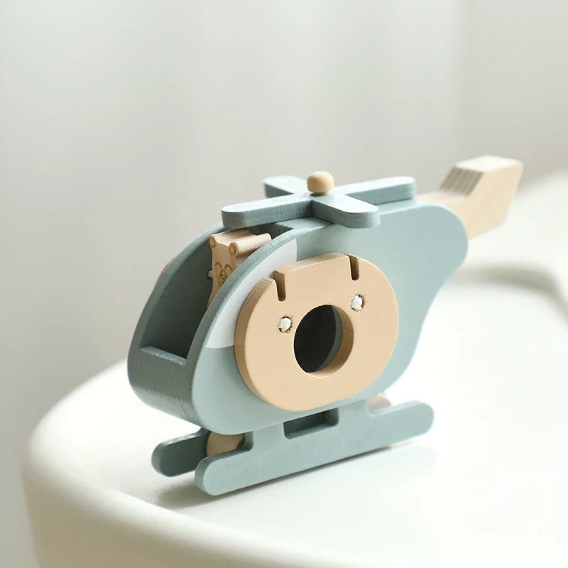 Montessori-Holzflugzeug – Natürliches Lernspielzeug und Dekoration | Holzspielzeug für Babys und Kleinkinder | Nachhaltiges Geschenk