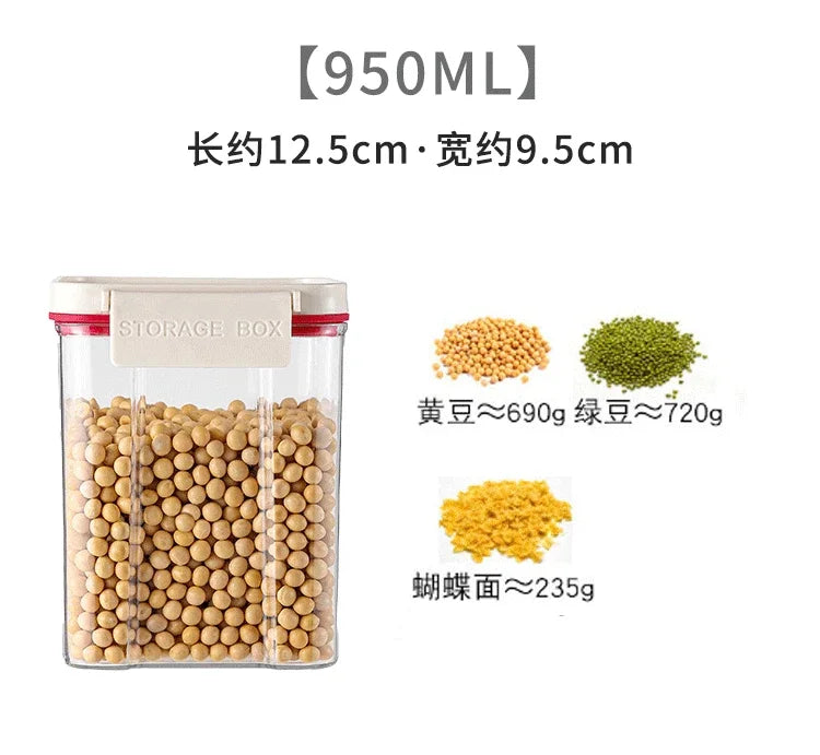 Vacuum sealed plastic transparent coffee bean moisture-proof and fresh-keeping box, kitchen storage tank, storage box