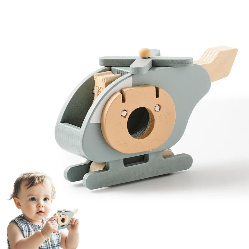 Montessori-Holzflugzeug – Natürliches Lernspielzeug und Dekoration | Holzspielzeug für Babys und Kleinkinder | Nachhaltiges Geschenk