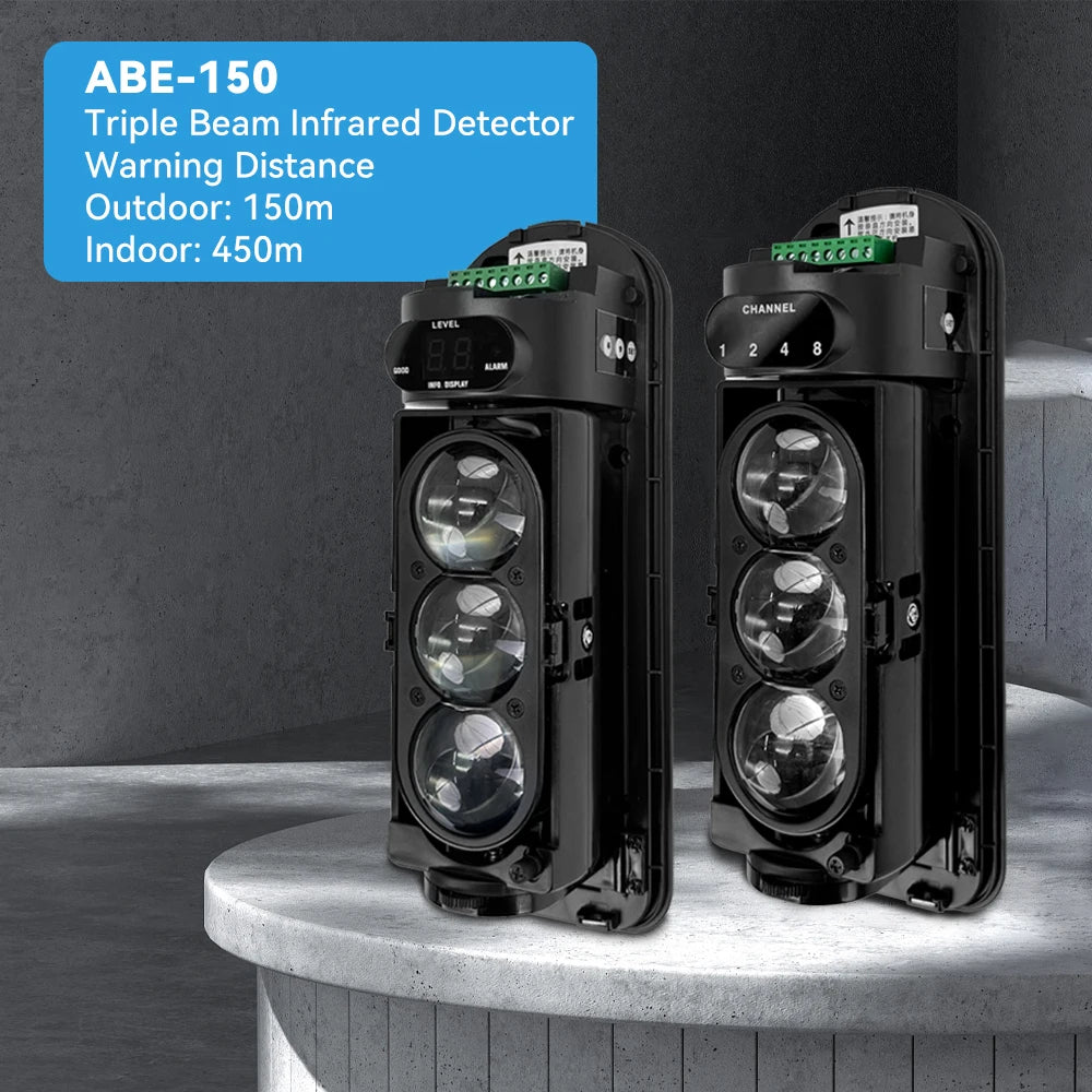 Meian Focus Wired Dual/Triple Infrared Beam Sensor, IP65 Waterproof Infrared Barrier Detector, Infrared Barrier for Villa Farm