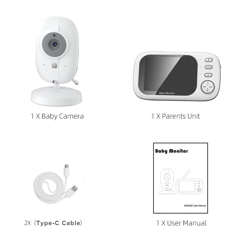 3.5 Inch Wireless Video Baby Monitor Mother Kids Two-way Audio Baby Nanny Security Camera Night Vision Temperature Monitoring