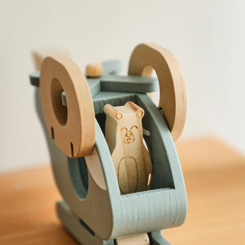 Montessori-Holzflugzeug – Natürliches Lernspielzeug und Dekoration | Holzspielzeug für Babys und Kleinkinder | Nachhaltiges Geschenk
