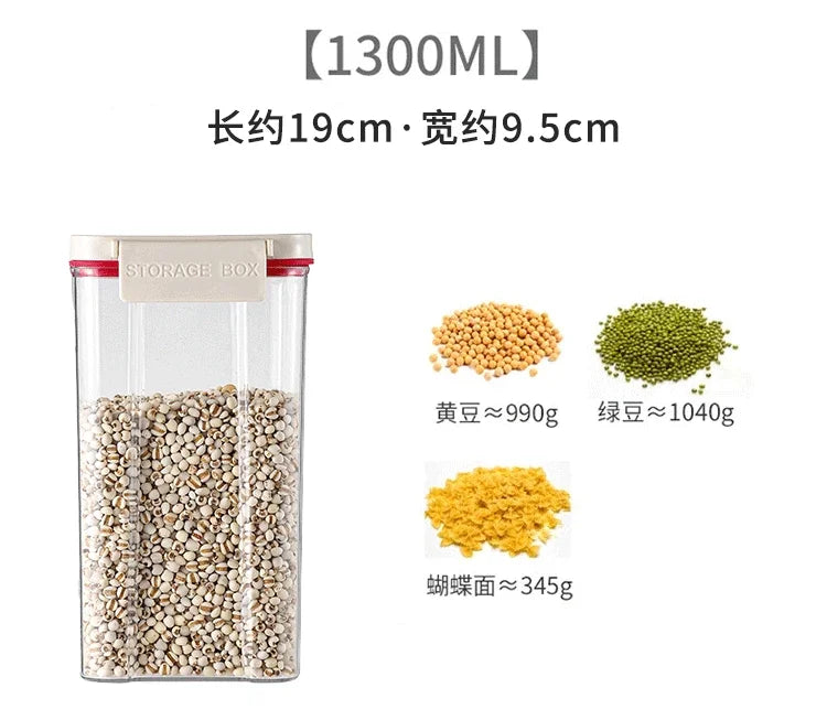 Vacuum sealed plastic transparent coffee bean moisture-proof and fresh-keeping box, kitchen storage tank, storage box
