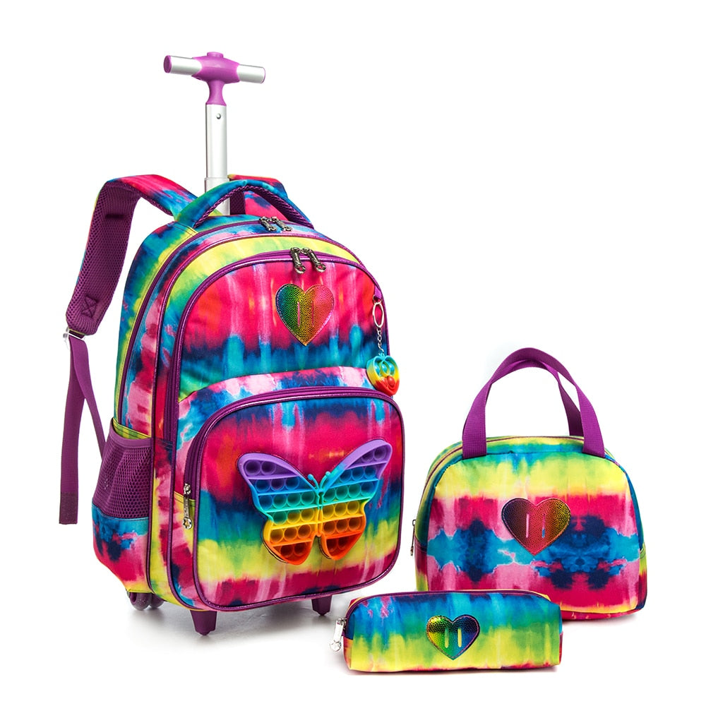 3 in 1 Schulrucksack mit Rädern