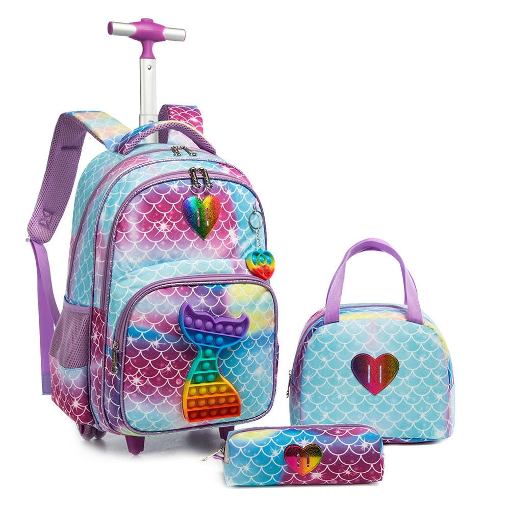 3 in 1 Schulrucksack mit Rädern