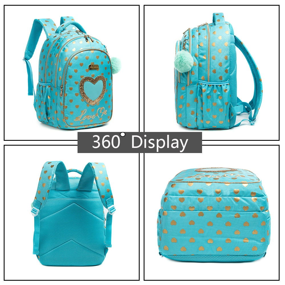 Schulrucksack für Mädchen Herz