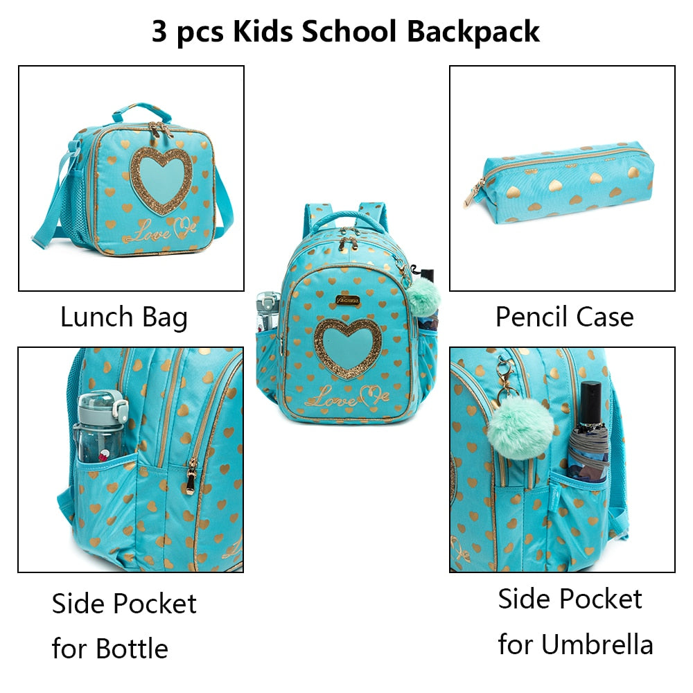 Schulrucksack für Mädchen Herz