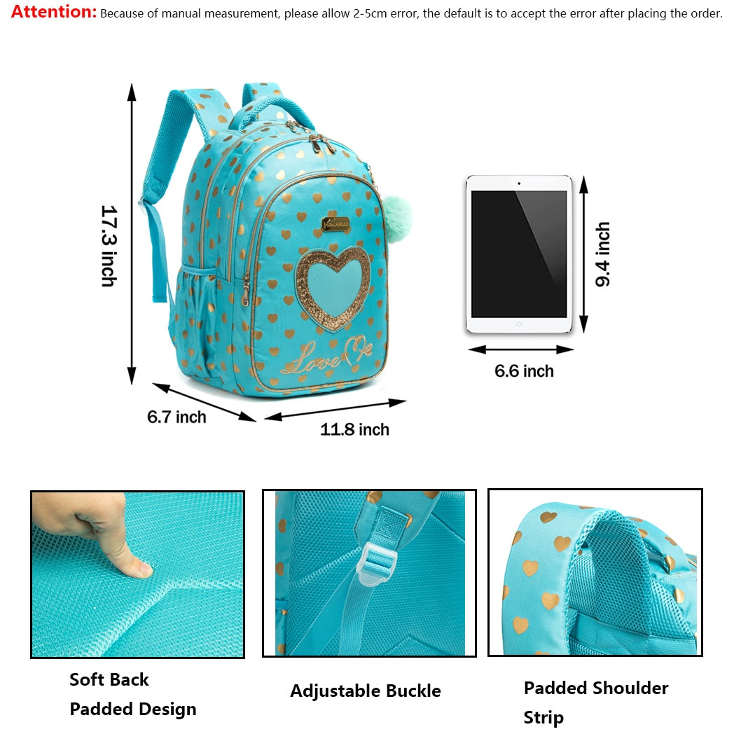 Schulrucksack für Mädchen Herz