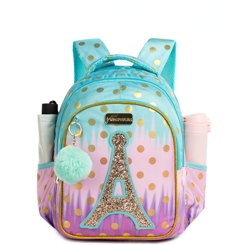 Schulrucksack für Mädchen Turm Pailletten