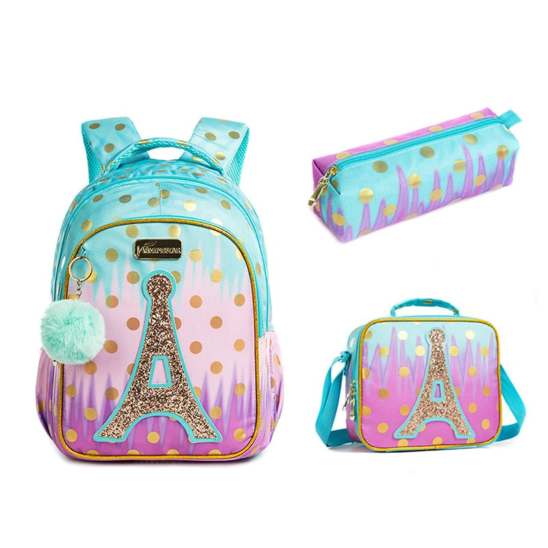Schulrucksack für Mädchen Turm Pailletten
