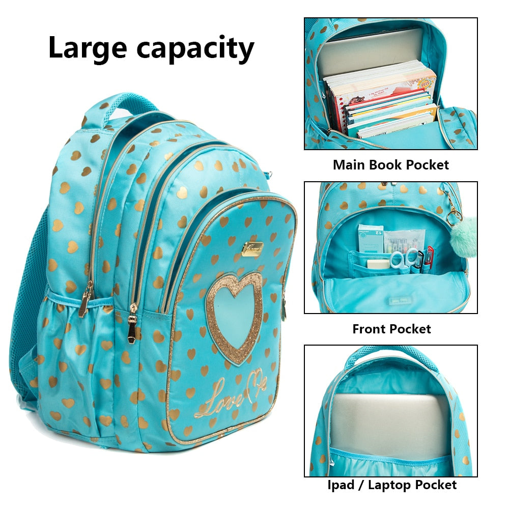 Schulrucksack für Mädchen Herz