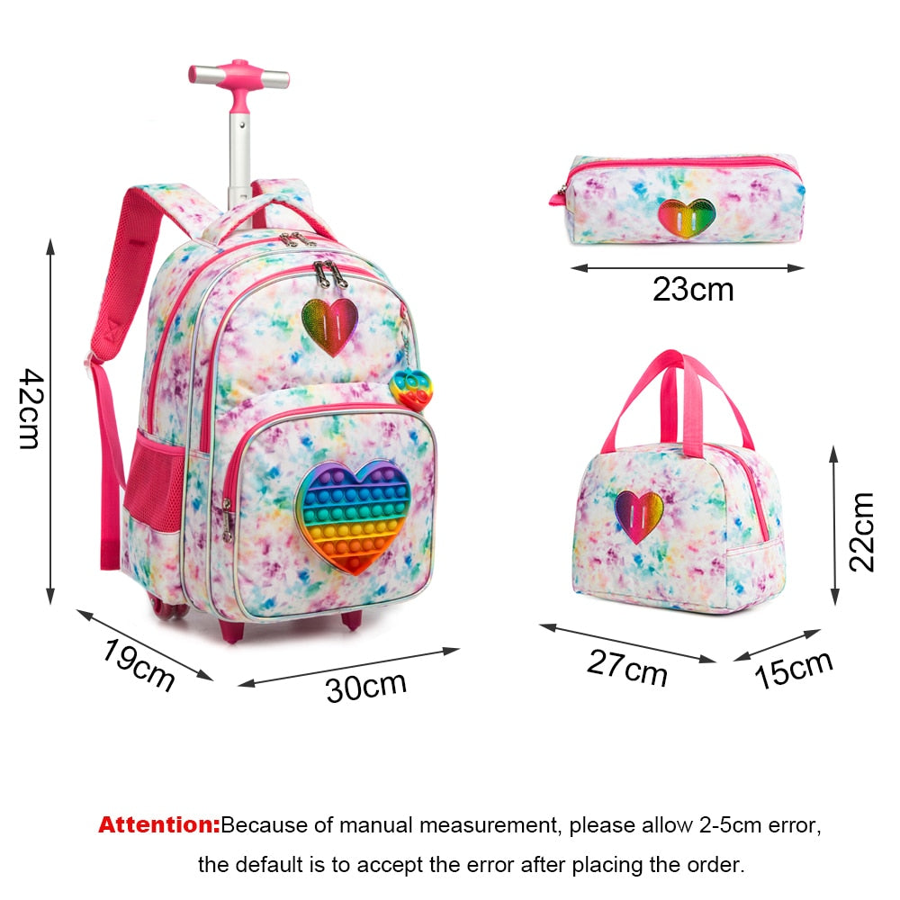 3 in 1 Schulrucksack mit Rädern
