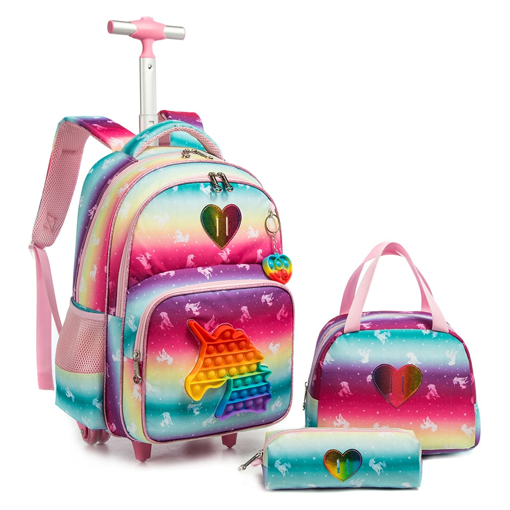 3 in 1 Schulrucksack mit Rädern