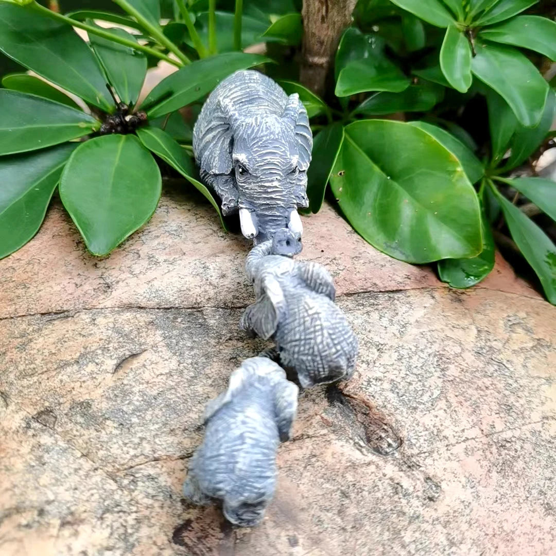 Elefant-Set aus 3 einzigartigen Statuen