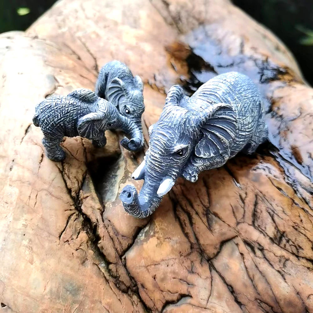 Elefant-Set aus 3 einzigartigen Statuen