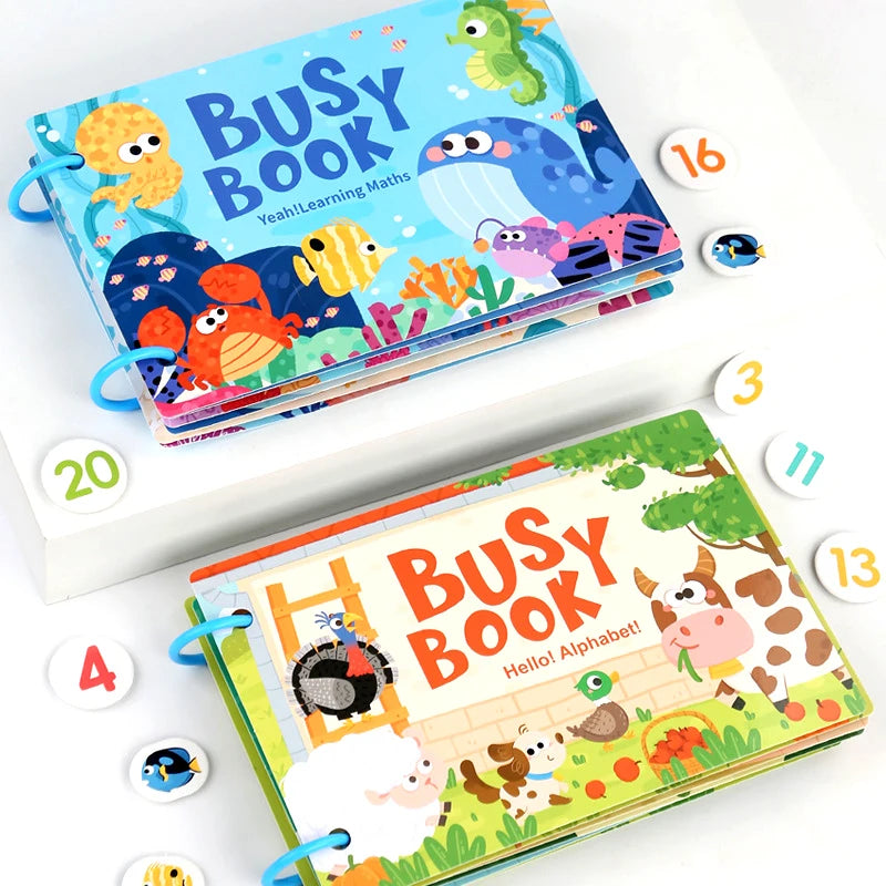 Sticker-Spielbuch mit Tier- und Zahlenpuzzles, ideales Lernspielzeug zur frühkindlichen Bildung und Entwicklung für Kinder