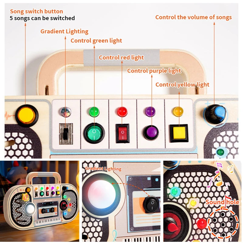 Beschäftigungs - board mit LED Lichtschalter