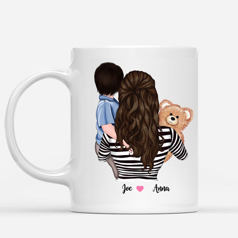 Personalisierte Tasse Mama und Kinder