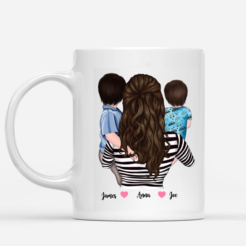 Personalisierte Tasse Mama und Kinder