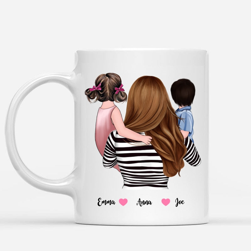 Personalisierte Tasse Mama und Kinder