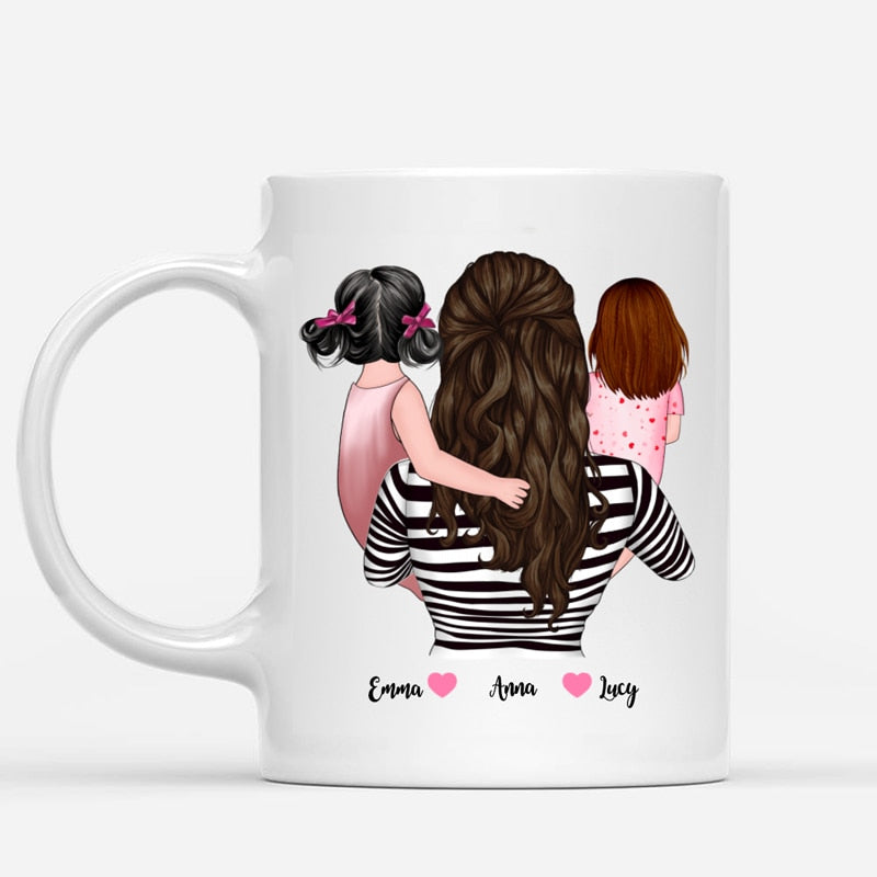 Personalisierte Tasse Mama und Kinder