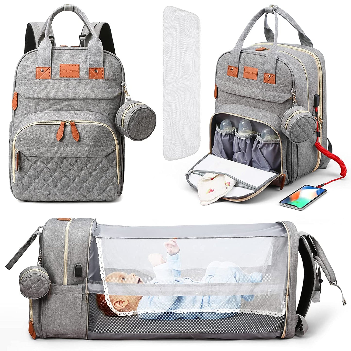 2in1 Baby Reise Wickeltasche & Schlafbett